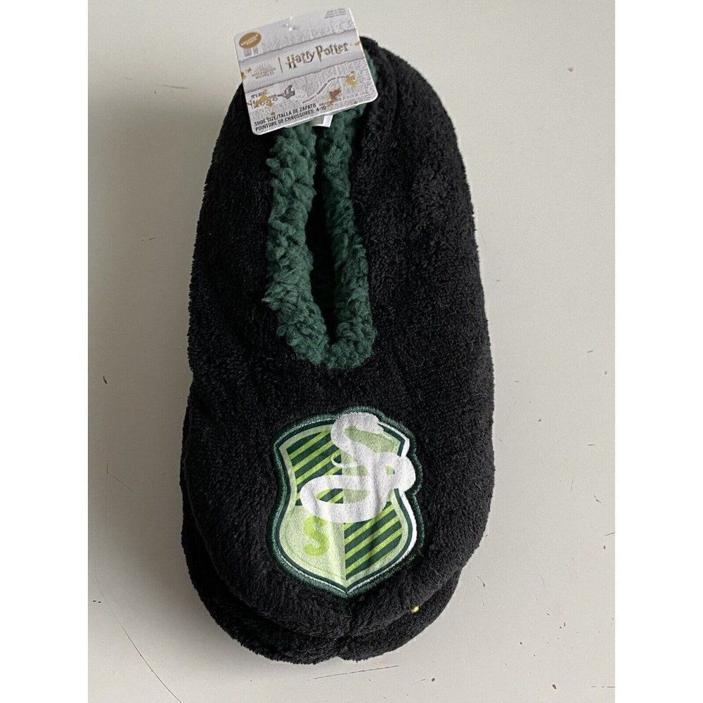 Snuggle Toes Harry Potter Slytherin Slippers‎ Women’s Sz 4-10 Black Green NEW